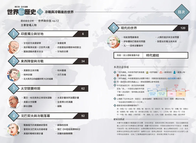 增訂版全彩漫畫世界歷史．第12卷：冷戰與冷戰後的世界 精裝書 Hardback