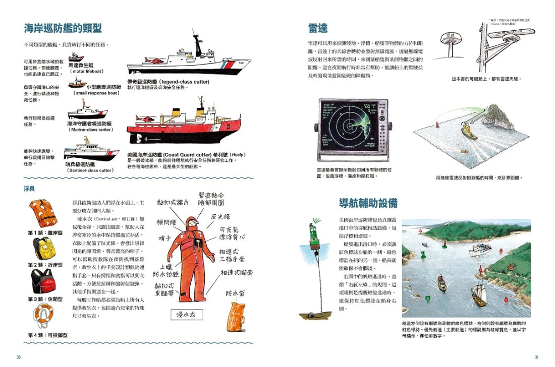 上船囉！跟著航海爸爸出海去【小剖面大驚奇．大船祕密機關手繪圖解】（STEAM科學素養)：從捕蟹船到海巡艦、從消防船、渡輪到研究船，海上英雄工作大公開