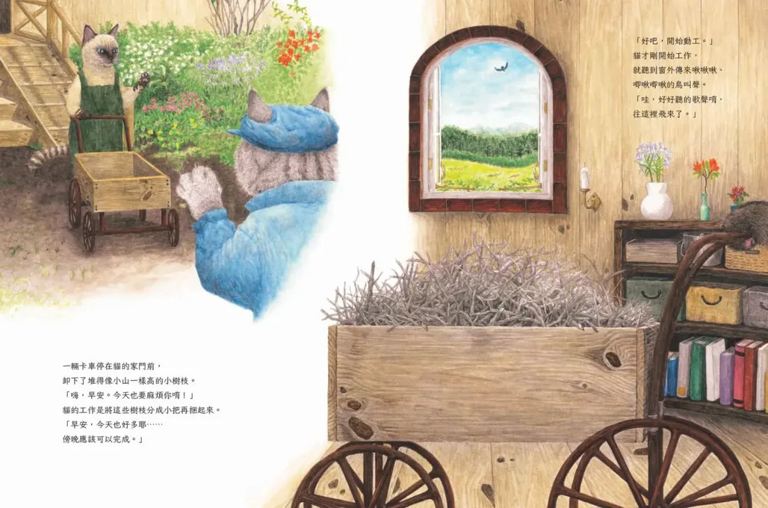 貓與小鳥 精裝書 Hardback