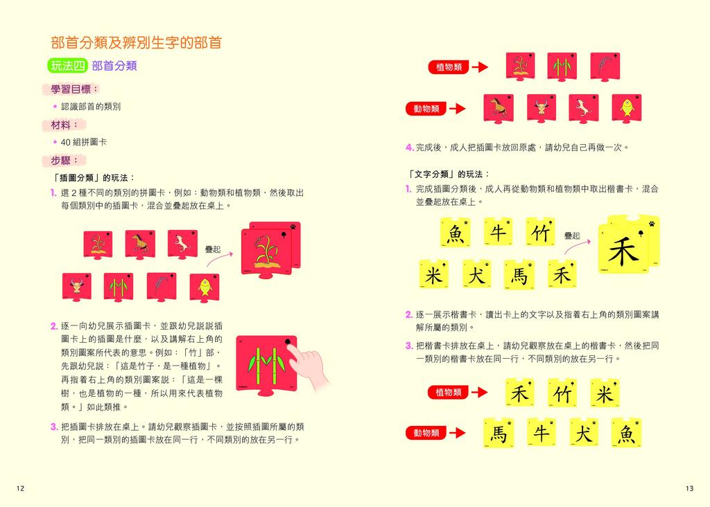 蒙特梭利 漢字部首拼圖卡 (蒙特梭利教育系列)