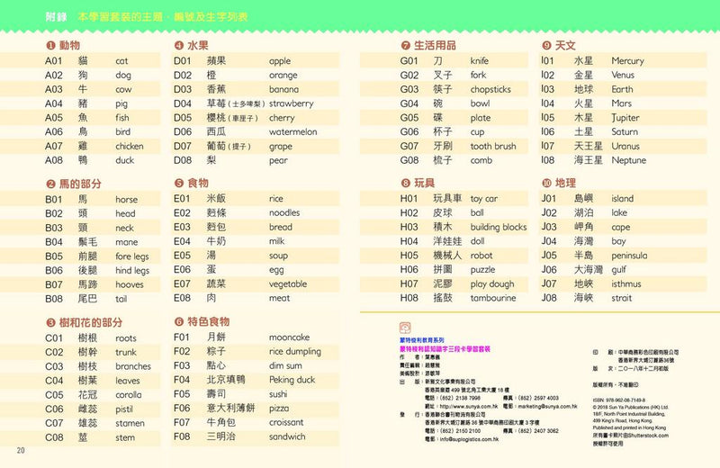 蒙特梭利認知語文三段卡學習套裝（蒙特梭利教育系列）