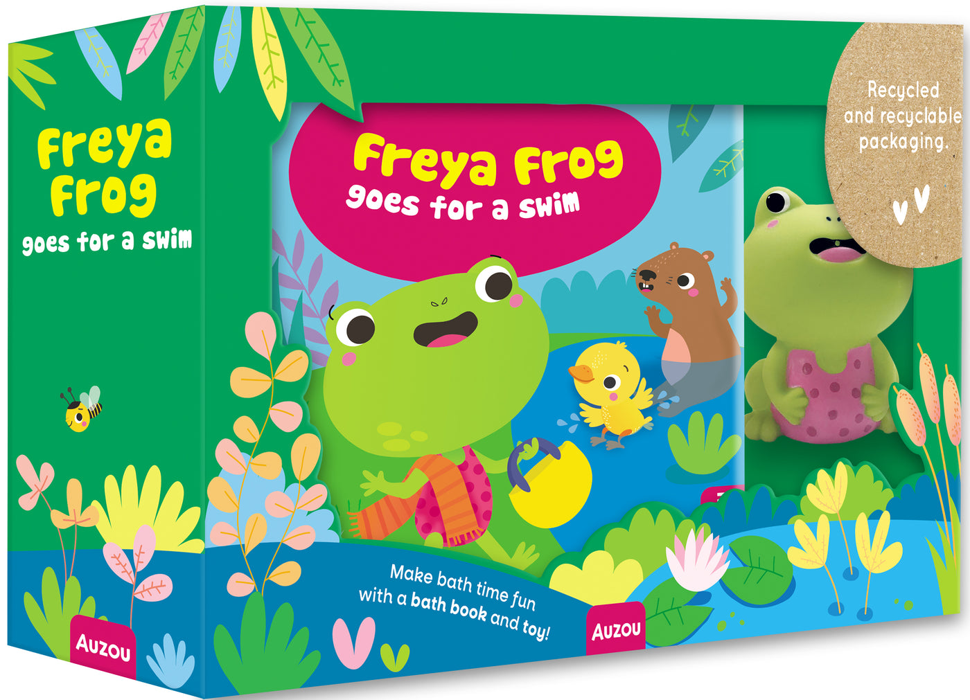 Freya Frog goes for a swim