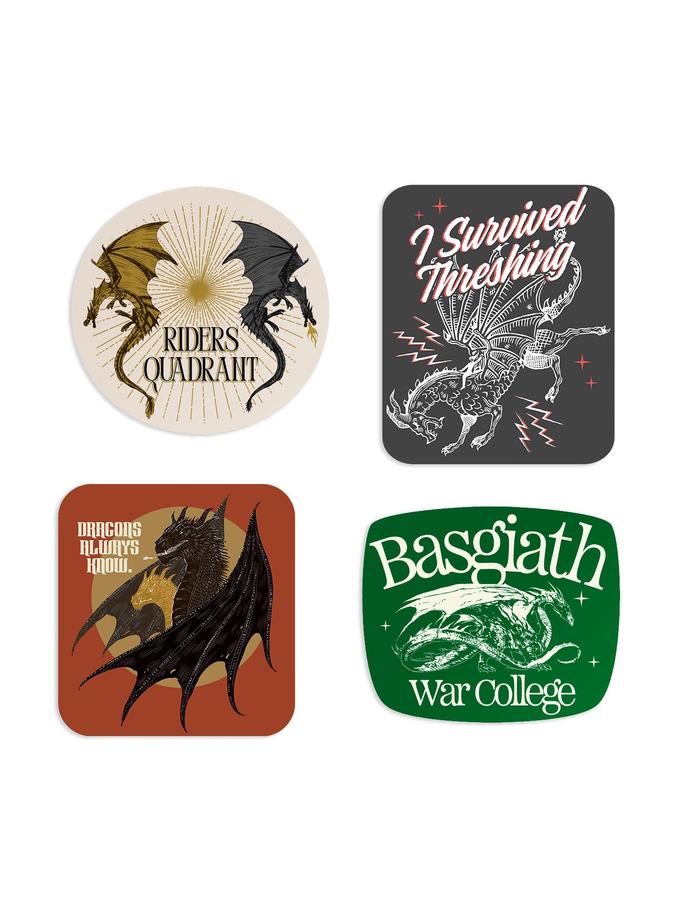 Rebecca Yarros's Fourth Wing: Dragon Rider Stickers - Sticker Set of 4-Lifestyle and Leisure-買書書 BuyBookBook