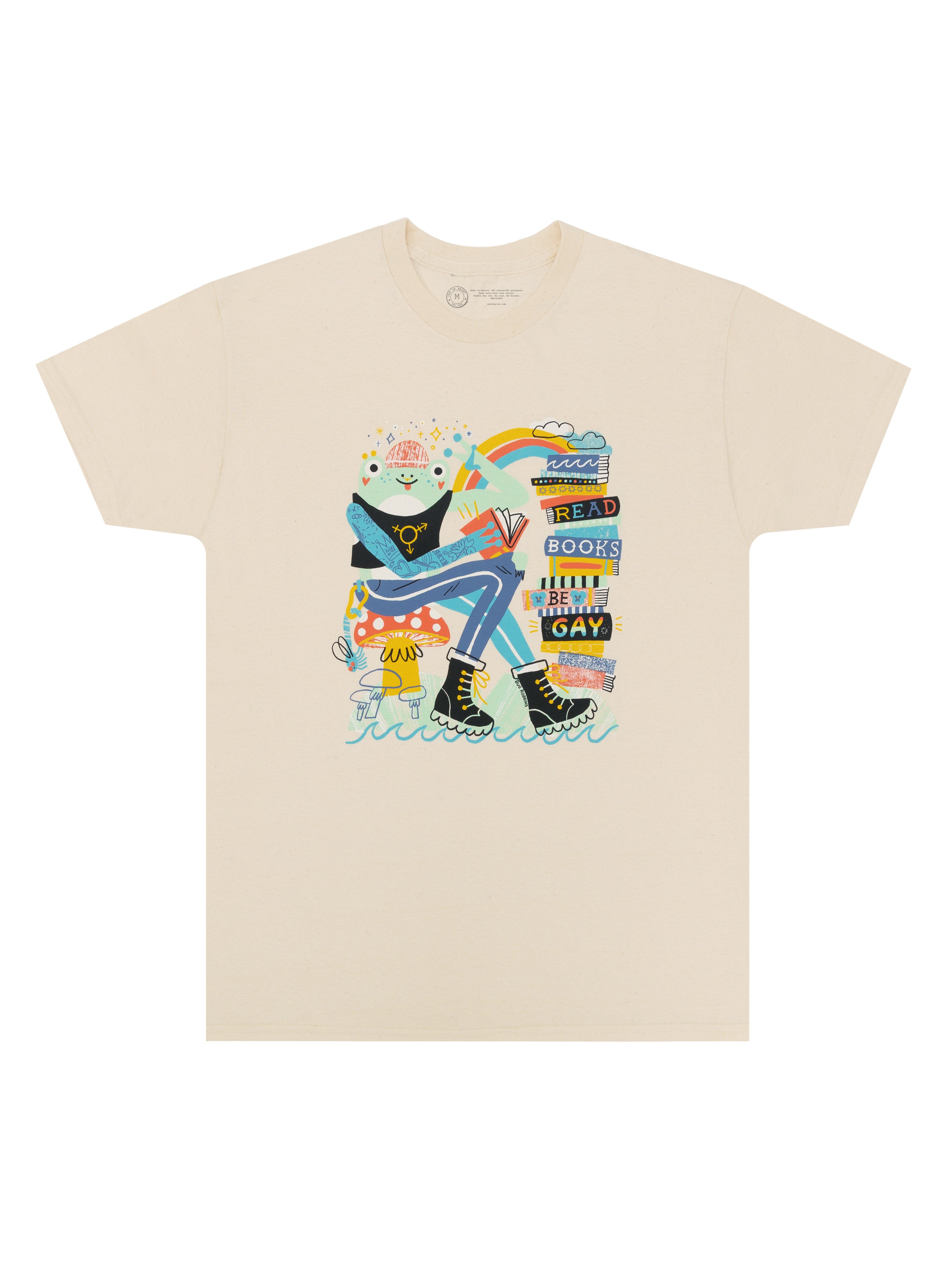 Read Books, Be Gay (Frog) Unisex T-Shirt X-Large