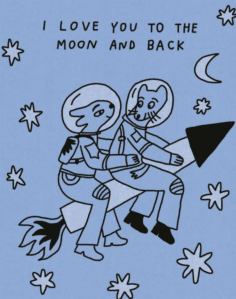 Humor Us Greeting Cards: Love - I Love You to the Moon and Back (Pack of 6)