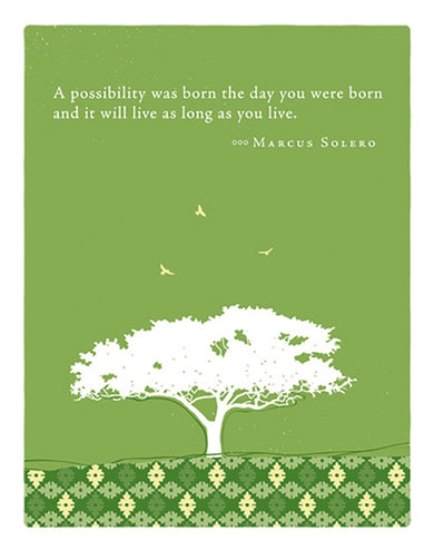 Positively Green Greeting Cards: Birthday - A possibility was born (Pack of 6)