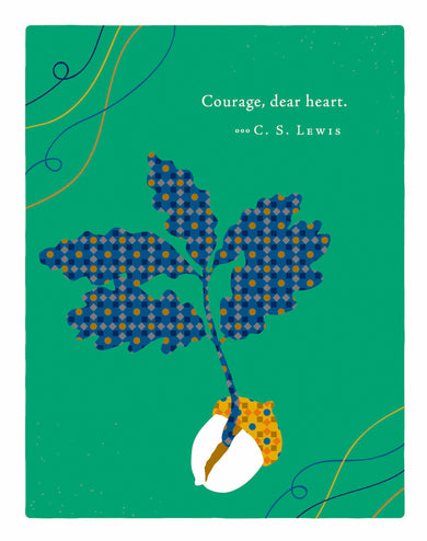 Positively Green Greeting Cards: Encouragement - Courage, dear heart (Pack of 6)