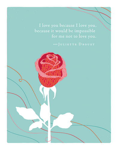 Positively Green Greeting Cards: Valentines - I love you because I love you (Pack of 6)