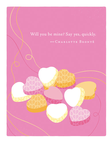 Positively Green Greeting Cards: Valentines - Will you be mine, Say yes (Pack of 6)