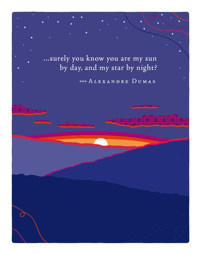 Positively Green Greeting Cards: Anniversary - Surely you know you are my sun by day (Pack of 6)