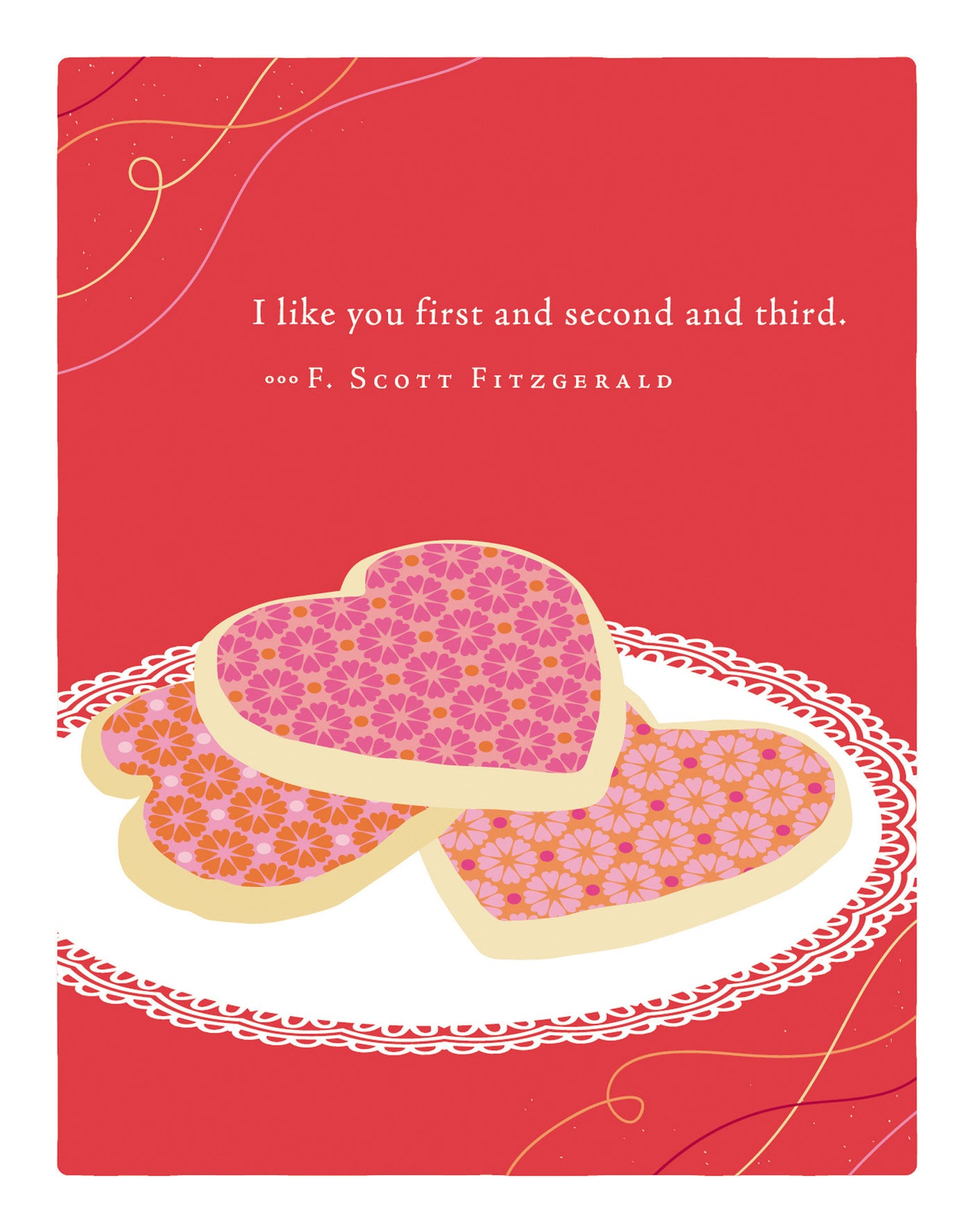 Positively Green Greeting Cards: Valentine's Day - I like you first and second and third (Pack of 6)