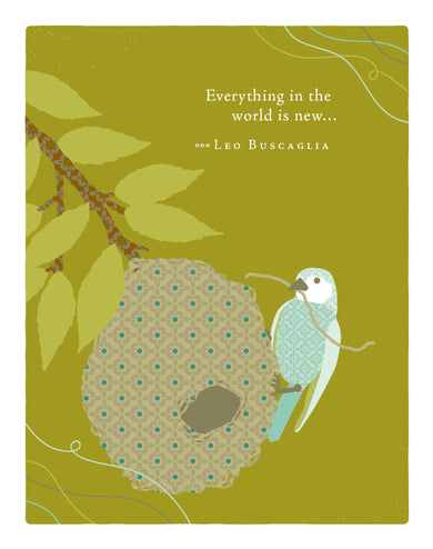 Positively Green Greeting Cards: New Home - Everything in the world is new (Pack of 6)