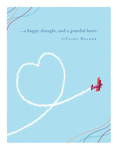 Positively Green Greeting Cards: Thank You - ...a happy thought, and a grateful heart. (Pack of 6)