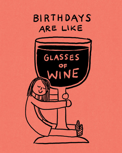 Humor Us Greeting Cards: Birthday - Birthdays are like glasses (Pack of 6)