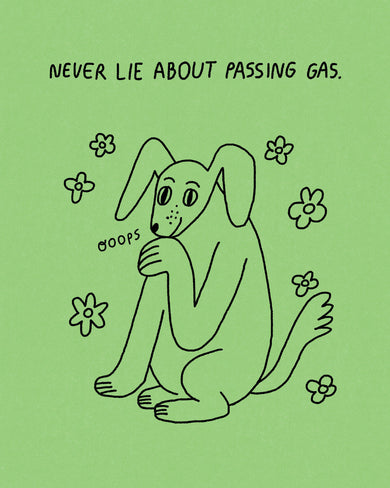Humor Us Greeting Cards: Just For Laughs - Never lie about passing gas (Pack of 6)