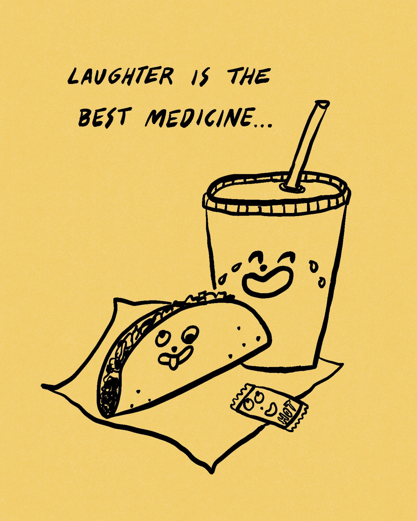 Humor Us Greeting Cards: Get Well - Laughter is the best medicine (Pack of 6)
