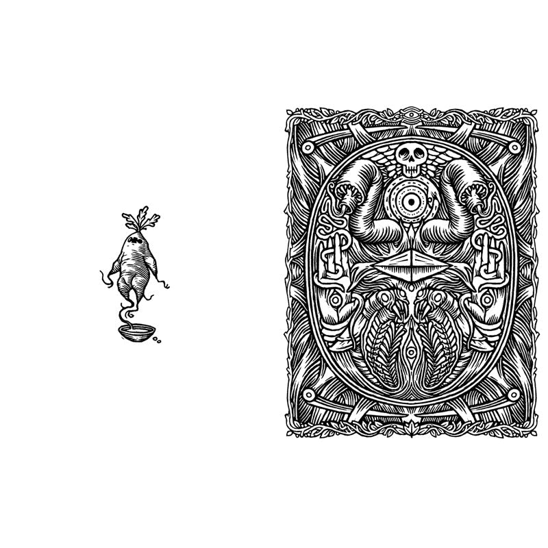 The Guillermo del Toro Tarot Coloring Book inside page 1