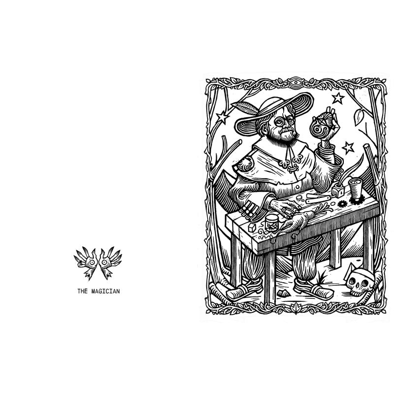 The Guillermo del Toro Tarot Coloring Book inside page 3