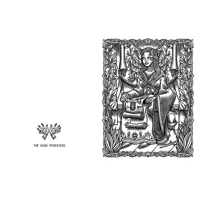 The Guillermo del Toro Tarot Coloring Book inside page 4