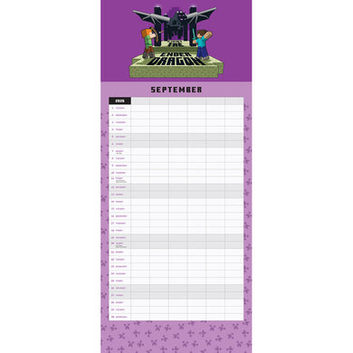 2026 Minecraft Family Wall Planner inside page 2