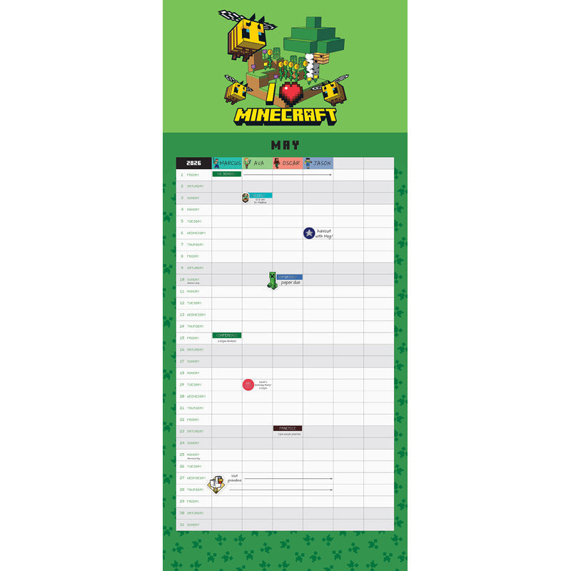 2026 Minecraft Family Wall Planner inside page 3
