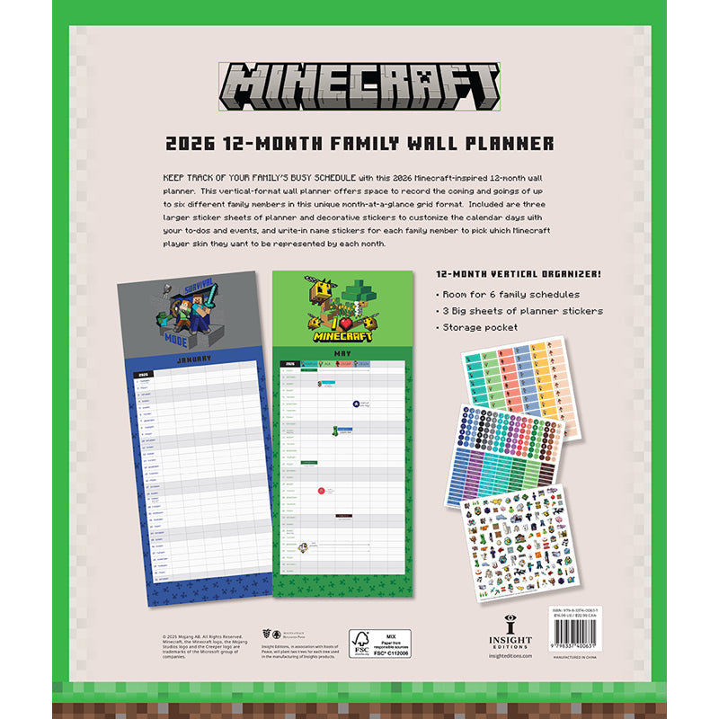 2026 Minecraft Family Wall Planner inside page 7
