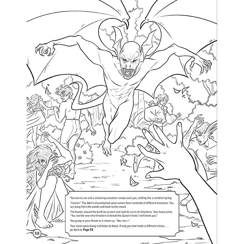 Masks and Magic: A Faerie Romantasy Coloring Adventure inside page 5