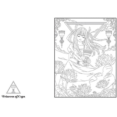 The Anime Tarot Coloring Book inside page 3