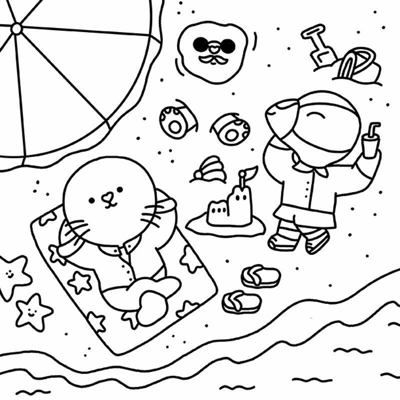 Summer Scenes: A Cozy Coloring Book inside page 3