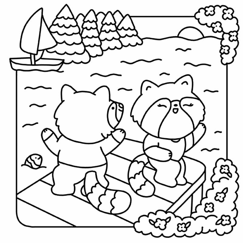 Summer Scenes: A Cozy Coloring Book inside page 6