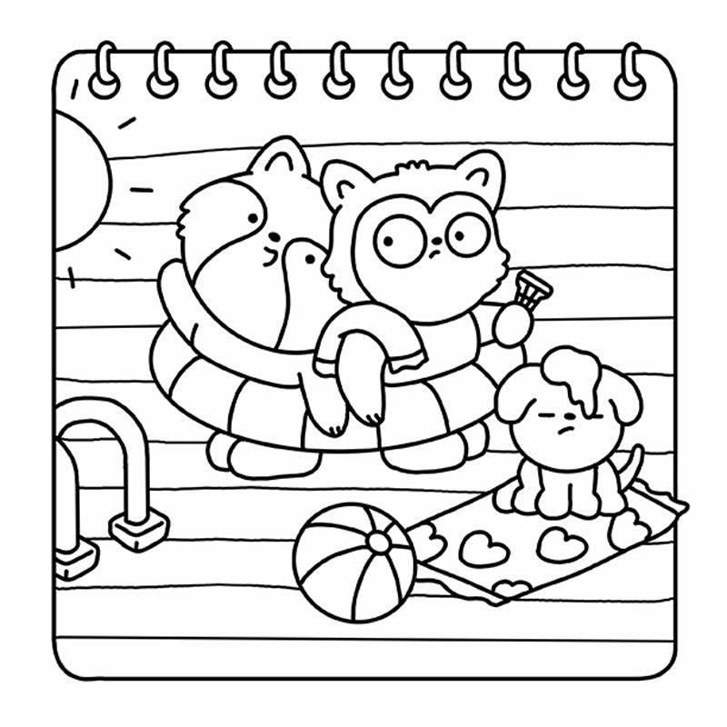 Summer Scenes: A Cozy Coloring Book inside page 8