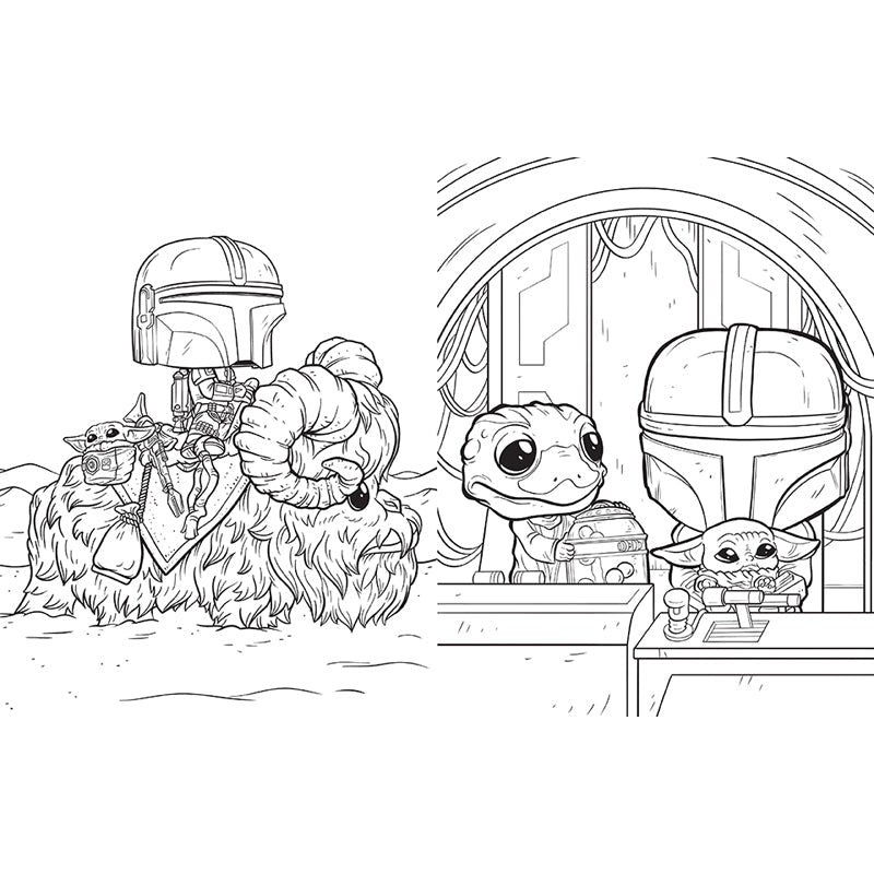 Star Wars: The Mandalorian: The Official Funko POP! Coloring Book inside page 4