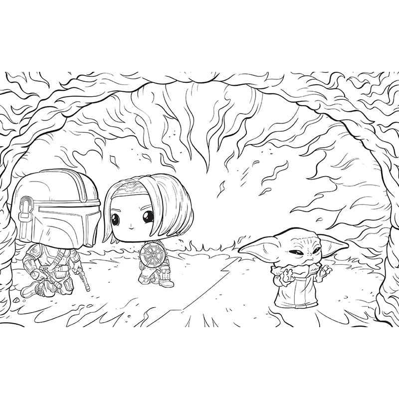 Star Wars: The Mandalorian: The Official Funko POP! Coloring Book inside page 7