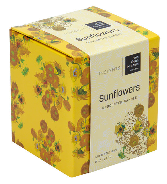 Van Gogh Sunflowers Unscented Glass Candle inside page 1