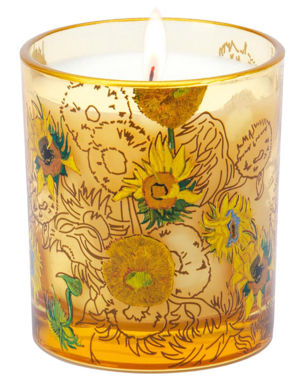 Van Gogh Sunflowers Unscented Glass Candle-Lifestyle and Leisure-買書書 BuyBookBook