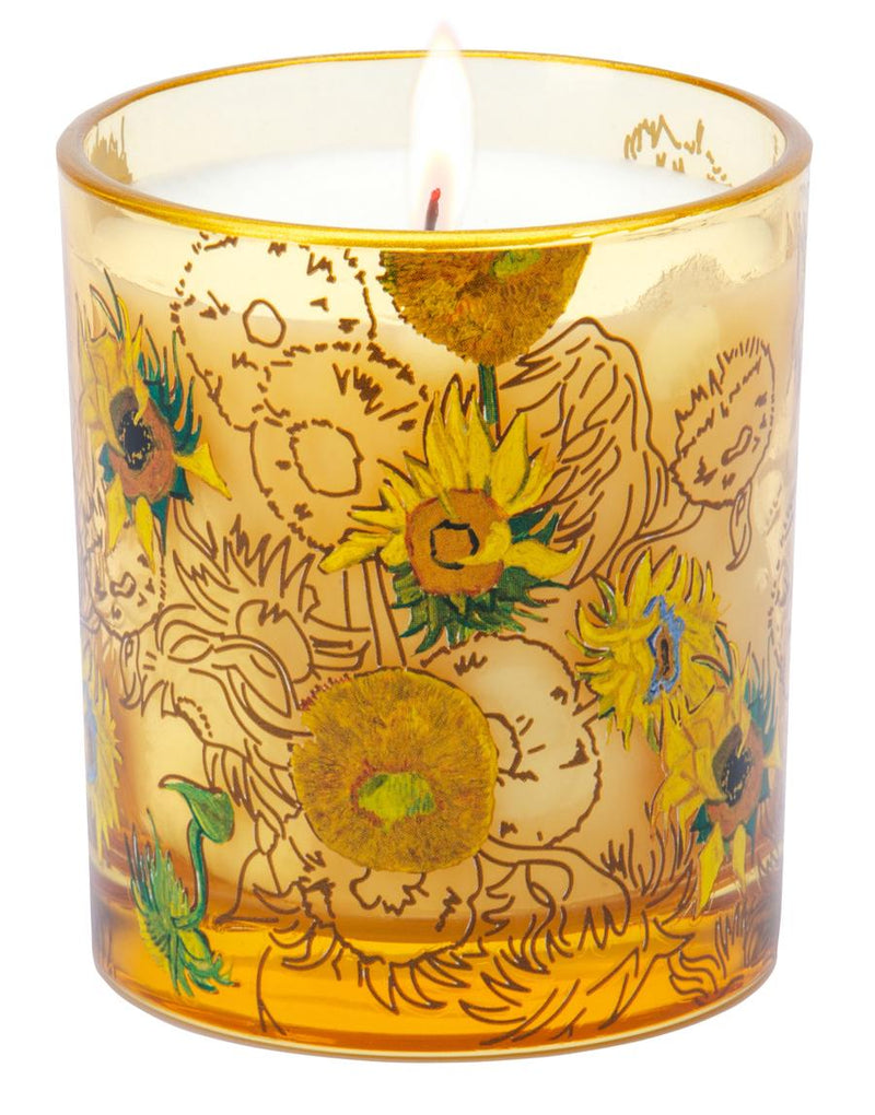 Van Gogh Sunflowers Unscented Glass Candle-Lifestyle and Leisure-買書書 BuyBookBook