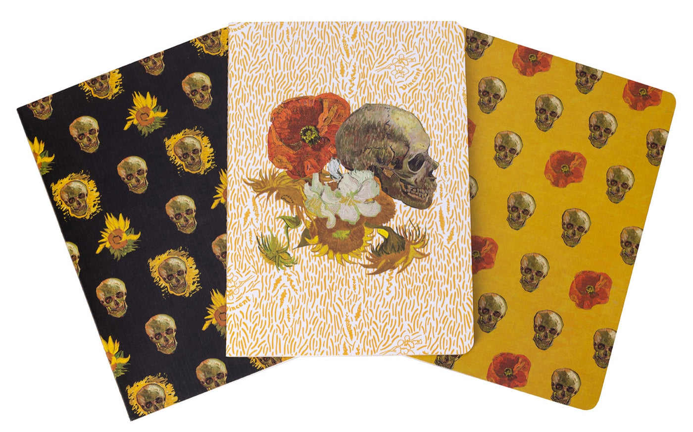 Van Gogh Skulls and Flowers Notebook Collection and Pouch Set inside page 1
