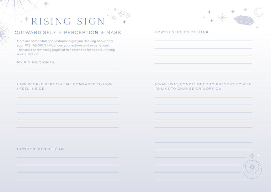 Sun Moon Rising Astrology Notebook Set inside page 4