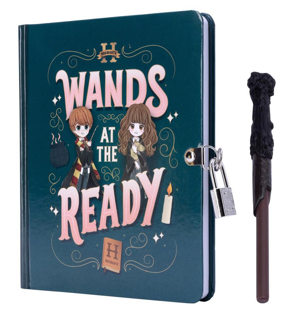 Harry Potter: Wands at the Ready Lock & Key Diary-Art: general-買書書 BuyBookBook