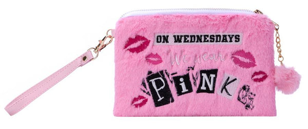 Mean Girls: On Wednesdays We Wear Pink Plush Accessory Pouch-Art: general-買書書 BuyBookBook