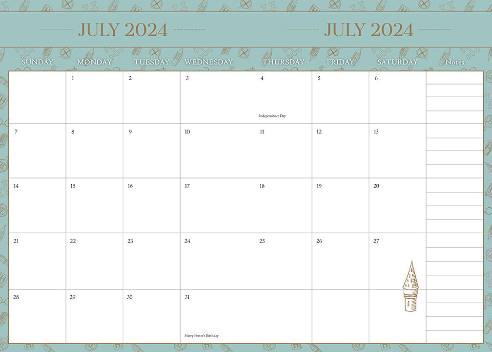 Harry Potter 2024-2025 Academic Year Planner inside page 2