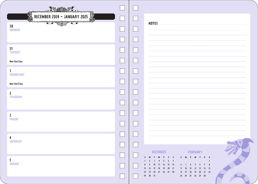 2025 Beetlejuice 13-Month Weekly Planner inside page 3