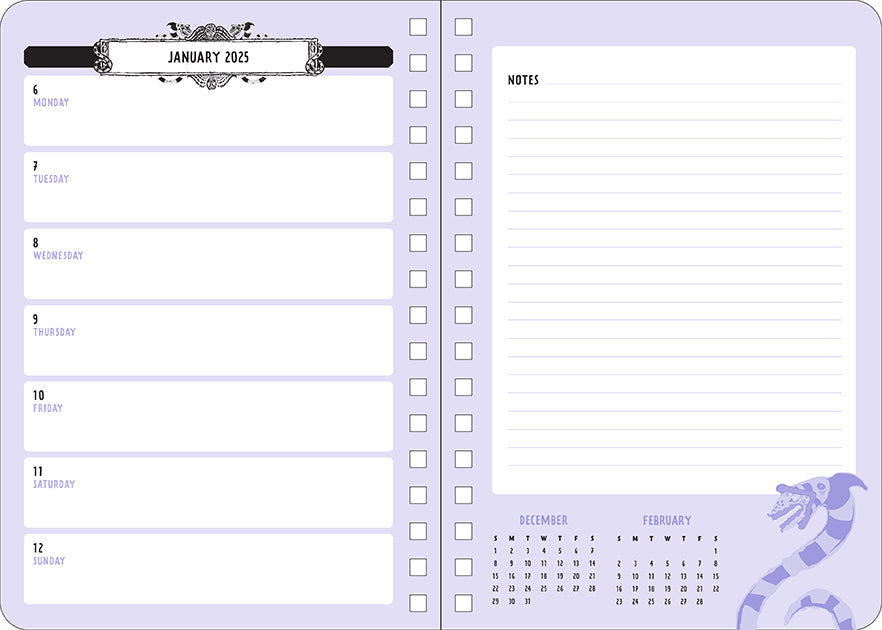 2025 Beetlejuice 13-Month Weekly Planner inside page 4