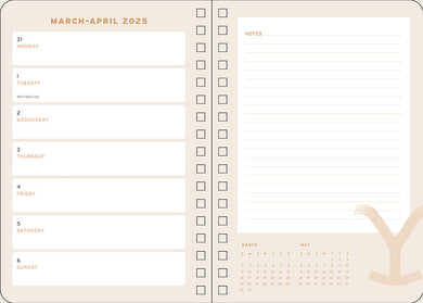 2025 Yellowstone: The Dutton Ranch 13-Month Weekly Planner inside page 3