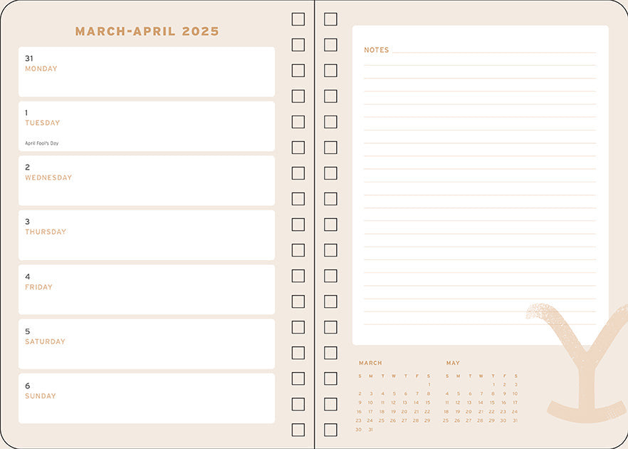 2025 Yellowstone: The Dutton Ranch 13-Month Weekly Planner inside page 3