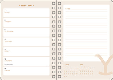 2025 Yellowstone: The Dutton Ranch 13-Month Weekly Planner inside page 4
