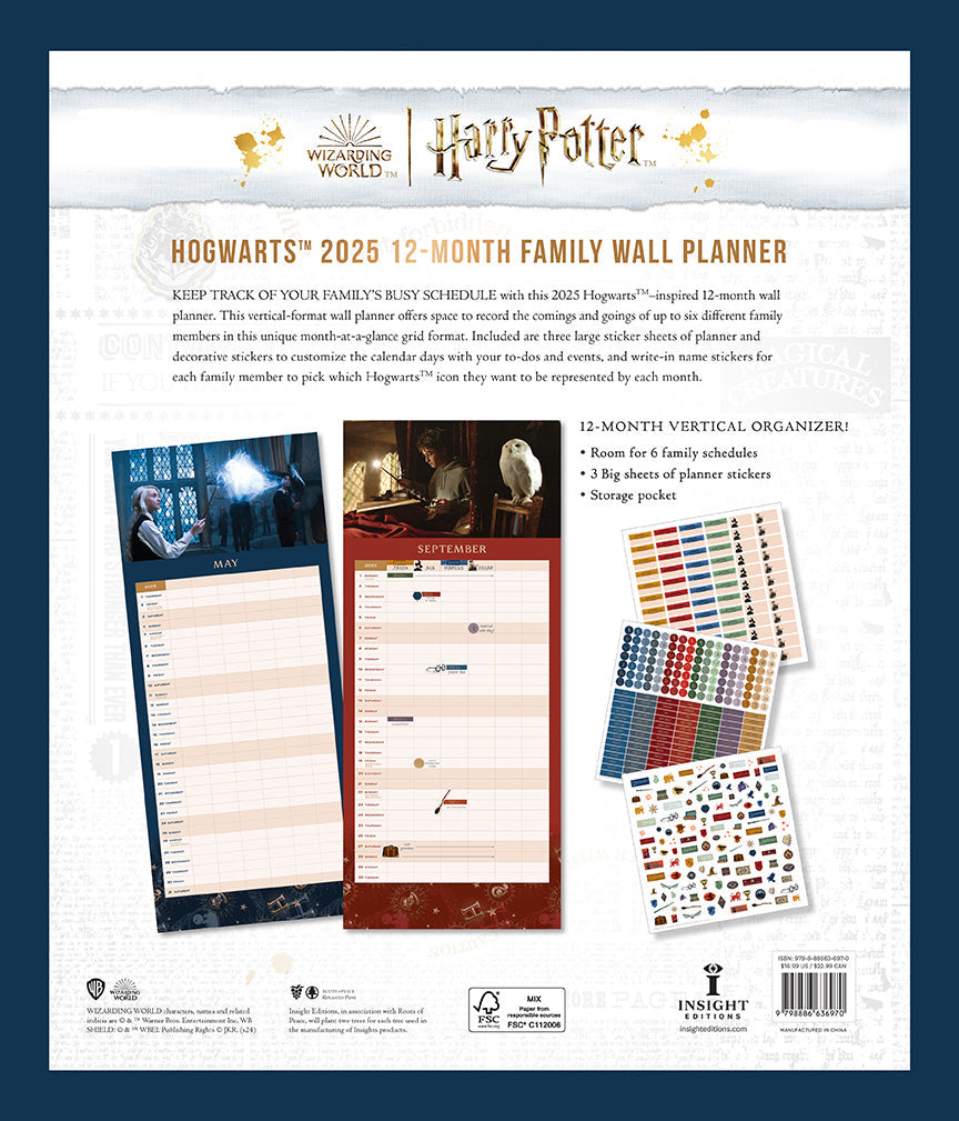 2025 Harry Potter: Hogwarts Family Wall Planner inside page 3