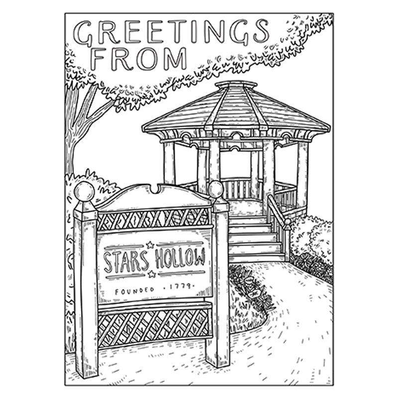 Gilmore Girls: Greetings from Stars Hollow [Postcard Coloring] inside page 1