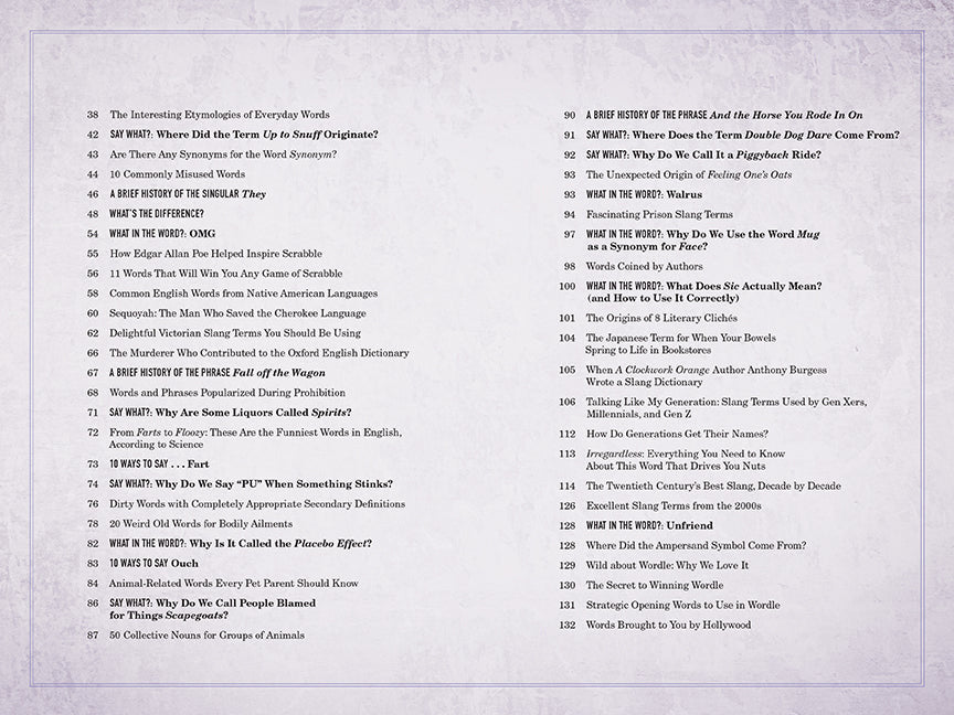 Mental Floss: The Curious Compendium of Wonderful Words inside page 1
