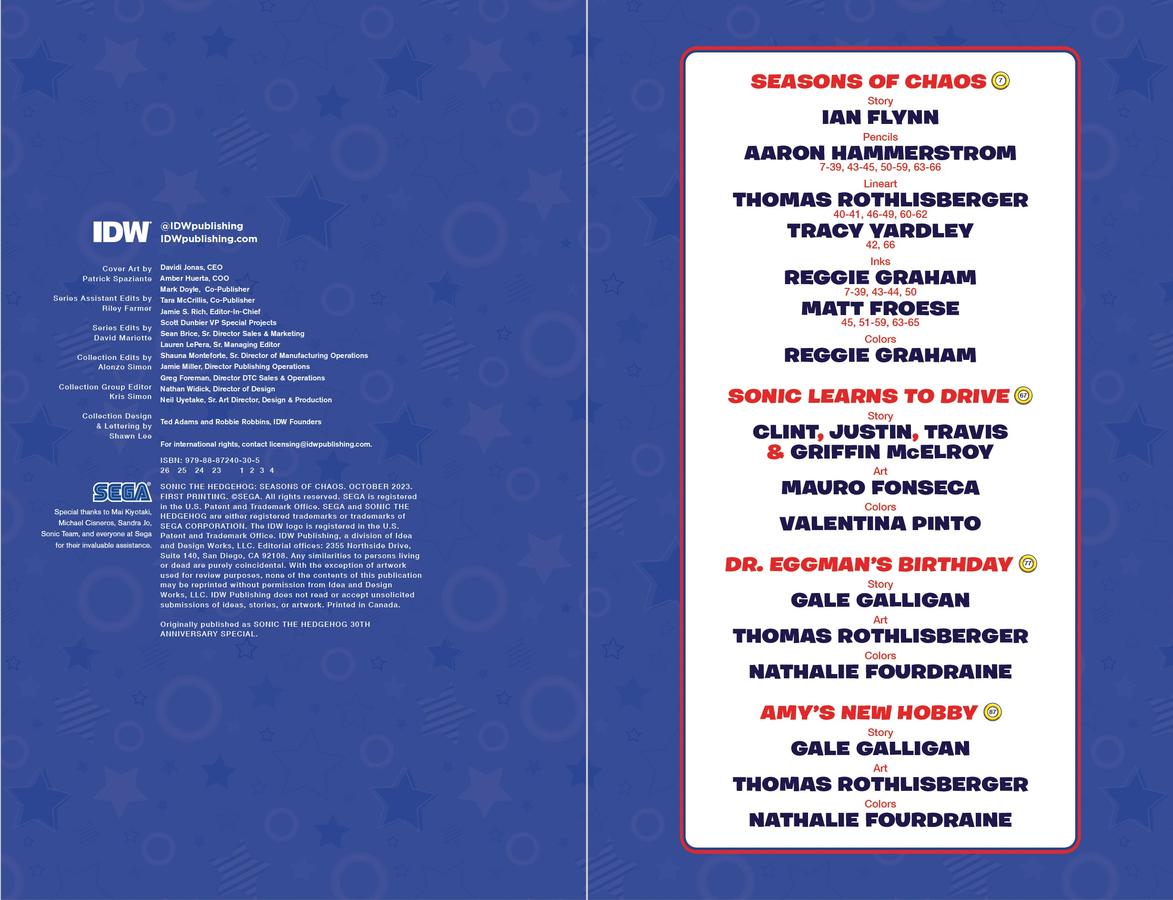 Sonic the Hedgehog: Seasons of Chaos US - Paperback / softback